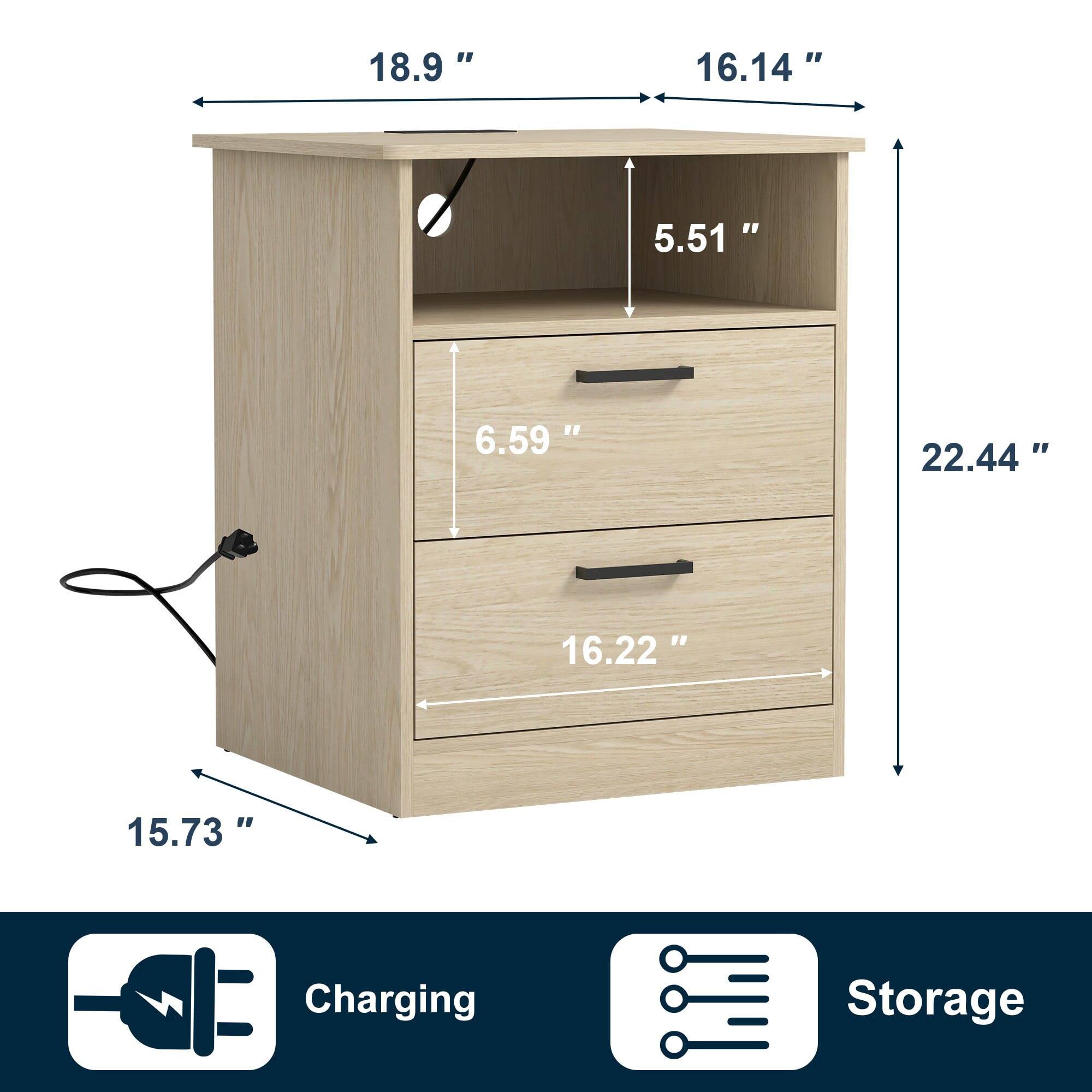 18.9", 16.14", 5.51", 6.59", 22.44", 16.22", 15.73" Charging Storage
