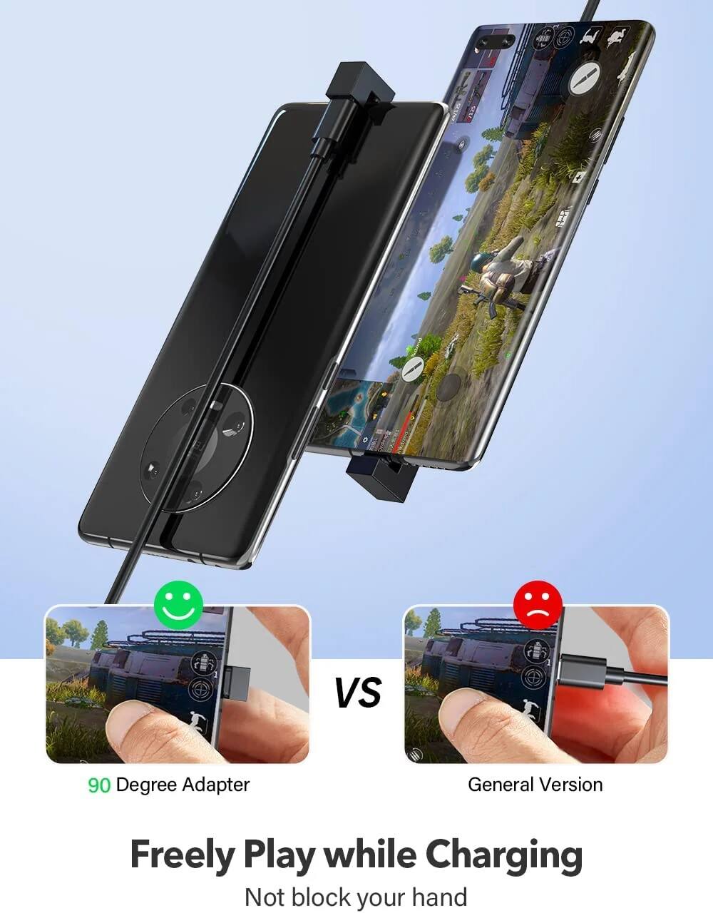 VS 90 Degree Adapter General Version Freely Play while Charging Not block your hand