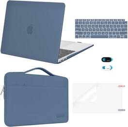 mosiso - 5-in-1 MacBook Air 13 Case and Sleeve Kit A2337/A2179/A1932 - Steel Blue