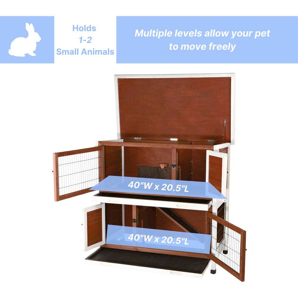 Holds 1-2 Small Animals  
Multiple levels allow your pet to move freely  
40"W x 20.5"L