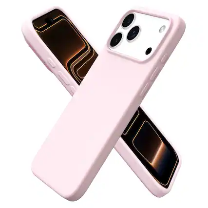 Front. Ornarto - ORNARTO Designed for iPhone 17 Pro Max Case 6.9", Liquid Silicone Soft Gel Shockproof Protective Case-Chalk Pink - Chalk Pink.