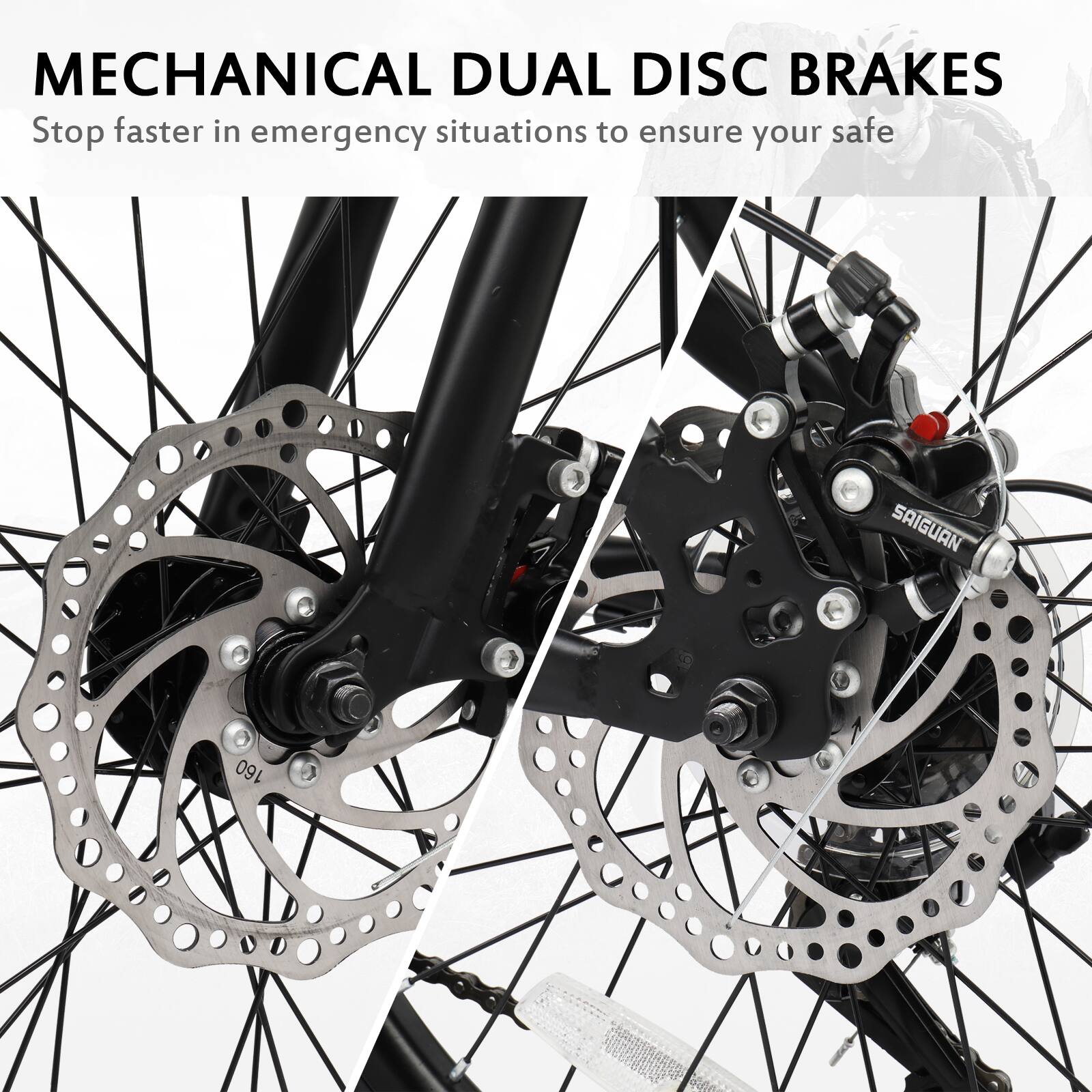 Alt View 1. Winado - 20'' Folding Bike Shimano 7 Speed Foldable Bicycle Road Bike Double Disc Brake - Black.