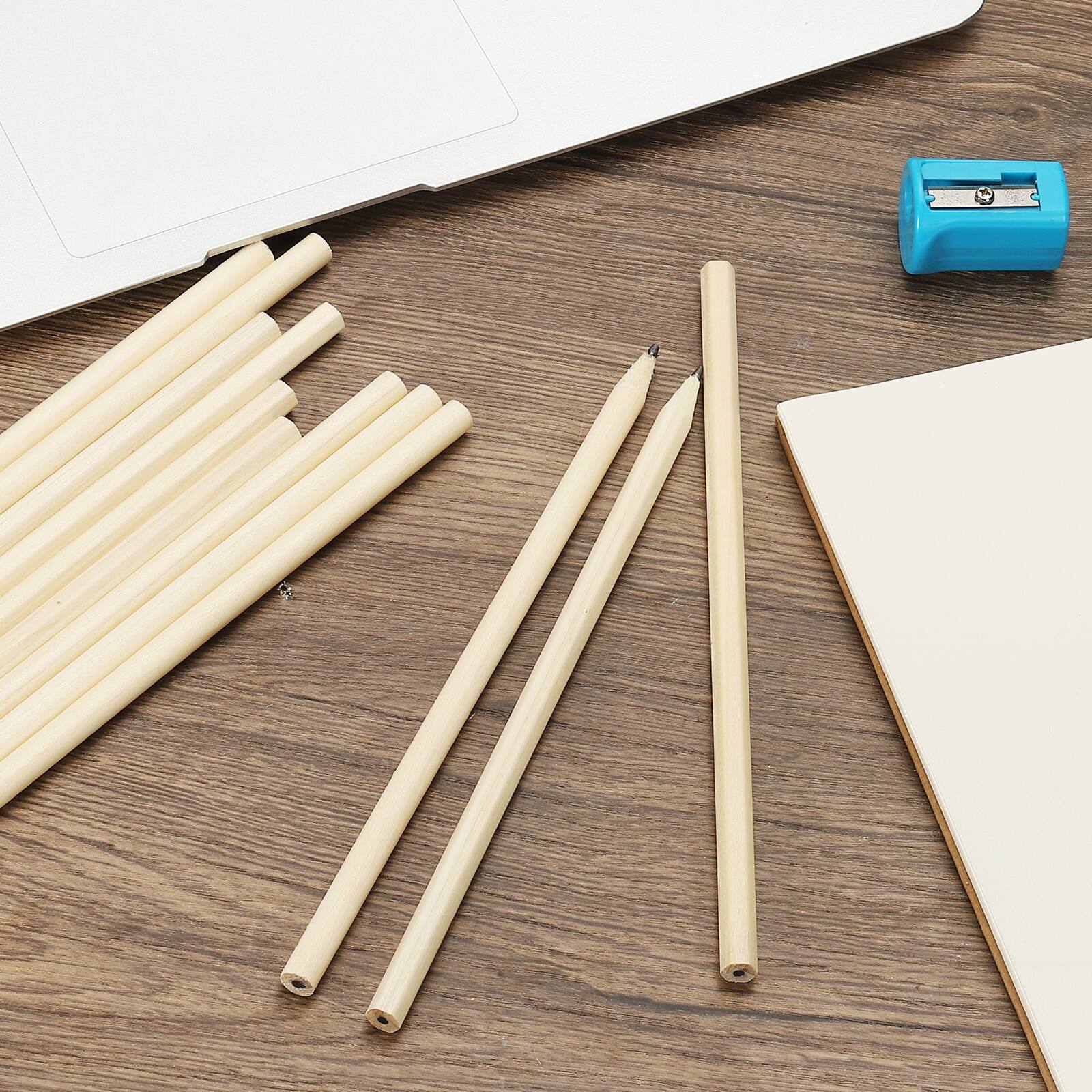 Alt View 3. Unique Bargains - Hexagonal Wooden Pencils Bulk, 30pcs HB Graphite Pencils Double-Ended for Office, Eng, Writing, Art, Drawing - Brown.