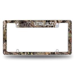 Rico Industries - Utah Basketball Jazz Chrome Metal License Plate Frame Camouflaged Camo Design - Multi