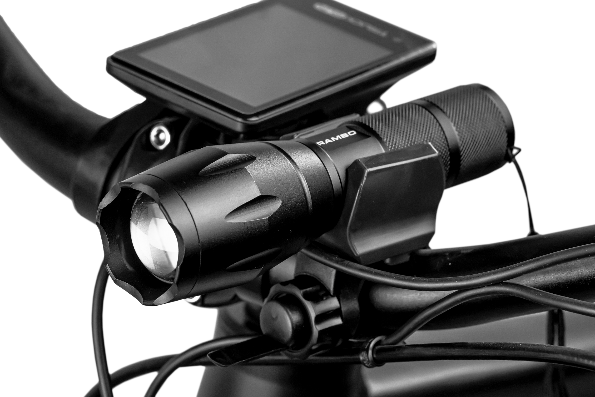 Alt View 1. Rambo Bikes - Rambo Super Bright LED Headlight - Black.