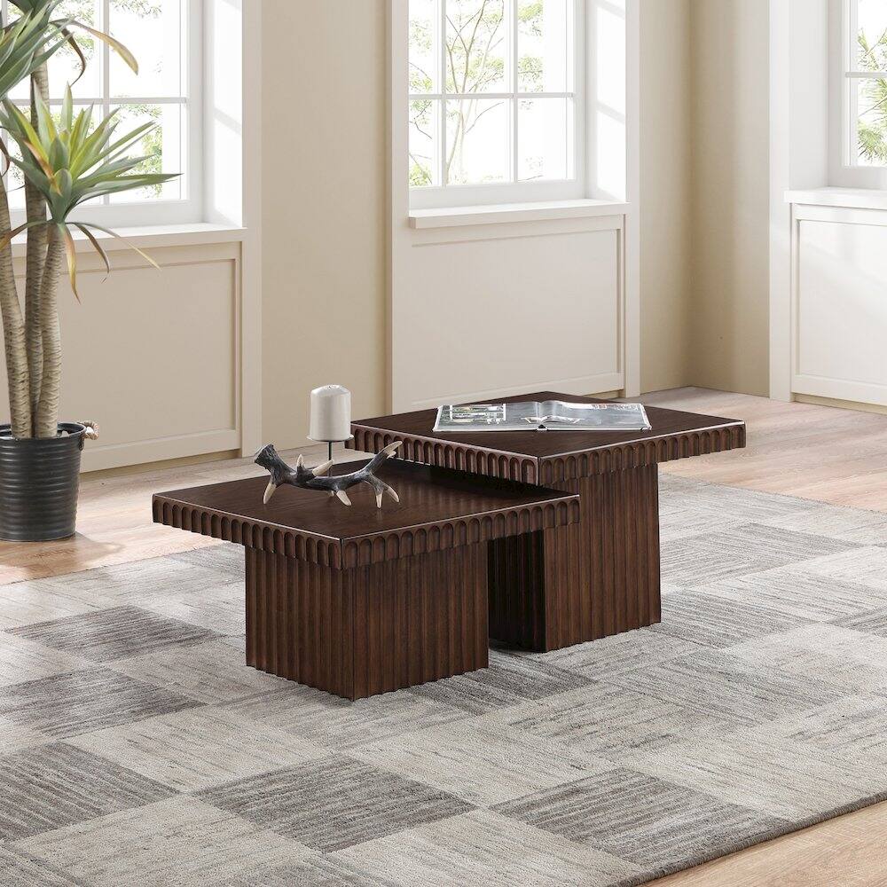 Alt View 1. Meridian Furniture - Spencer Brown Oak Veneer Coffee Table - Brown.
