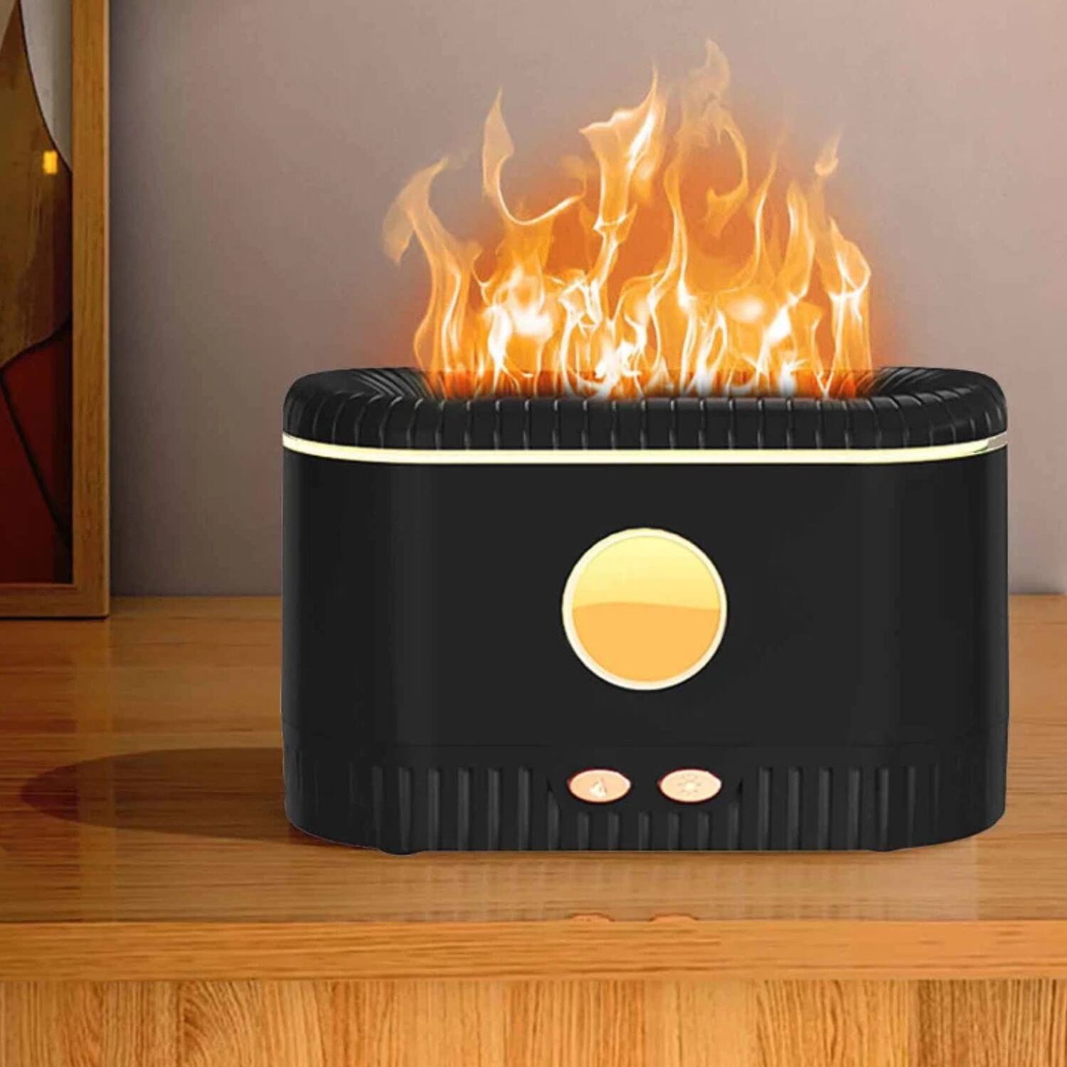 Angle. Home Collection - Aroma Humidifier Essential Oil Diffuser with 3D Volcano Flame Mist.