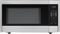 Front Zoom. Sharp - 1.1 Cu. Ft. Mid-Size Microwave - Stainless steel.