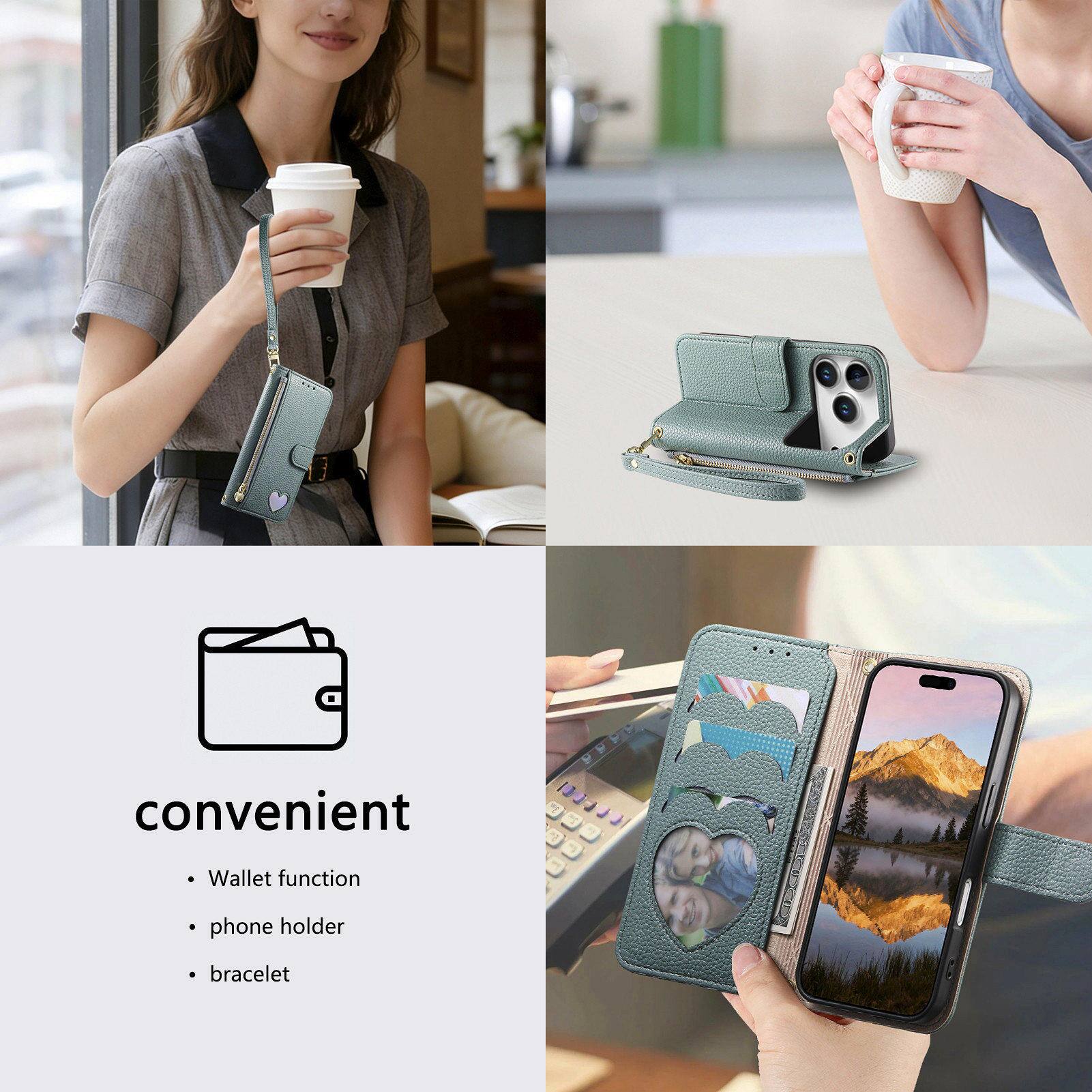 convenient  
- Wallet function  
- phone holder  
- bracelet