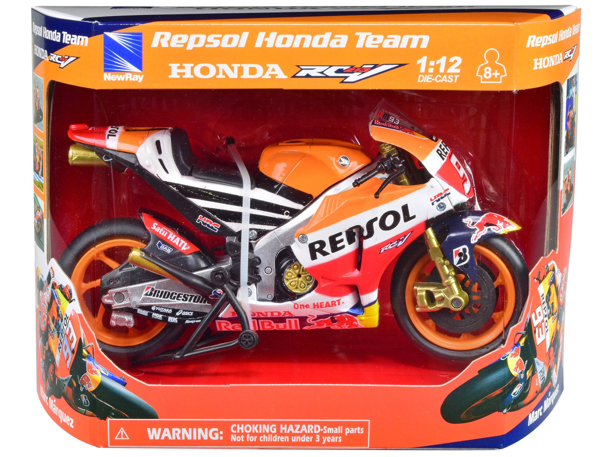 Honda RC213V Motorcycle #93 Marc Marquez "Repsol Honda Team" MotoGP (2015) 1/12 Diecast Model by New Ray - Multicolor