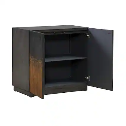 Front. Liberty Furniture Industries - Fiore Storage 2 Door Accent Cabinet Eclectic Dancing Gold Flame - Satin Espresso - Satin Espresso.