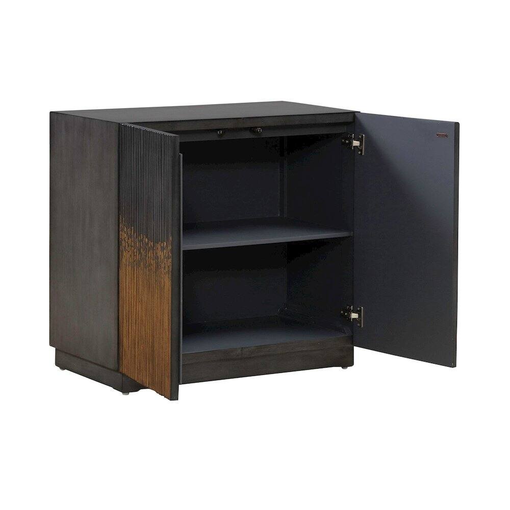 Front. Liberty Furniture Industries - Fiore Storage 2 Door Accent Cabinet Eclectic Dancing Gold Flame - Satin Espresso - Satin Espresso.