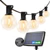 Front. Lepro - 25ft Solar/USB Rechargable Dusk-to-Dawn Outdoor String Lights, 26 LED G40 Bulbs, for Porch Backyard Pool Party Garden.