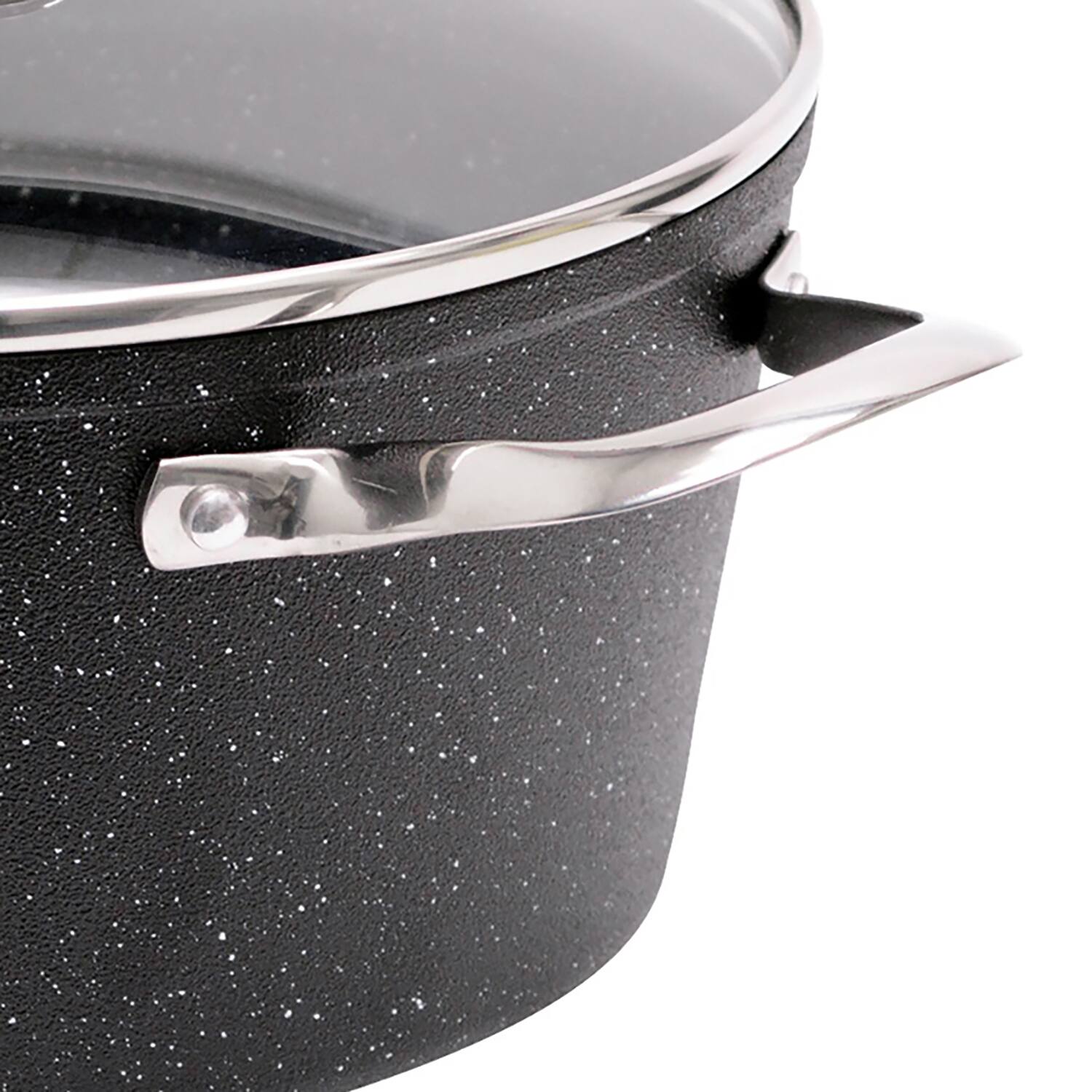 Alt View 1. THE ROCK by Starfrit - The Rock By Starfrit 060317-002-0000 6-quart Stockpot/casserole With Glass Lid & Stainless Steel Handles - black.