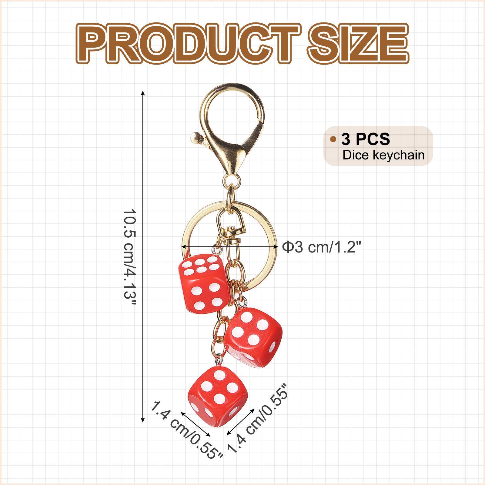 PRODUCT SIZE

3 PCS Dice keychain

10.5 cm/4.13"

Φ3 cm/1.2"

1.4 cm/0.55"