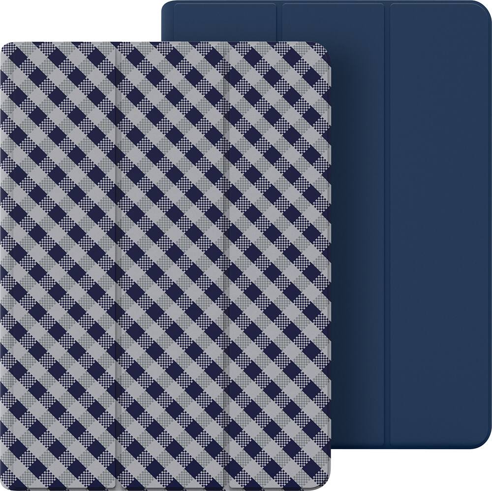 Front. Belkin - Reversible Gingham Cover for Apple® iPad® Air 2 - Gray/Navy.