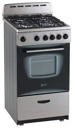 Front. Avanti - 20" Freestanding Gas Range - Stainless steel.