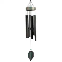 FC Design - 39.5" Long Metal Black Wind Chime Outdoor Patio or Garden Hanging Decoration - Multi-Color