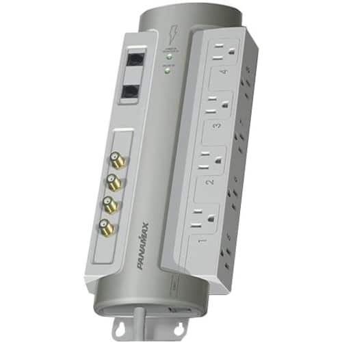 Front. Panamax - 8-Outlet Power Conditioner/Surge Protector - Gray.