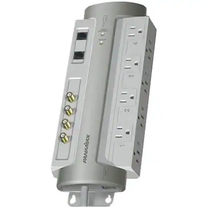 Front. Panamax - 8-Outlet Power Conditioner/Surge Protector - Gray.