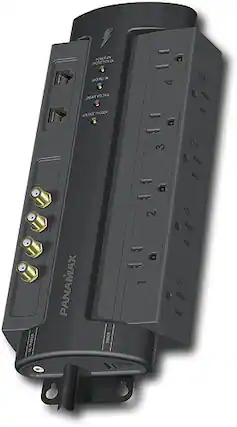 Front. Panamax - 8-Outlet Power Conditioner/Surge Protector - Black.