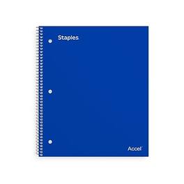 Staples - Premium Poly 3-Subject Notebook, 8.5" x 11", College Ruled, 150 Sheets - Blue