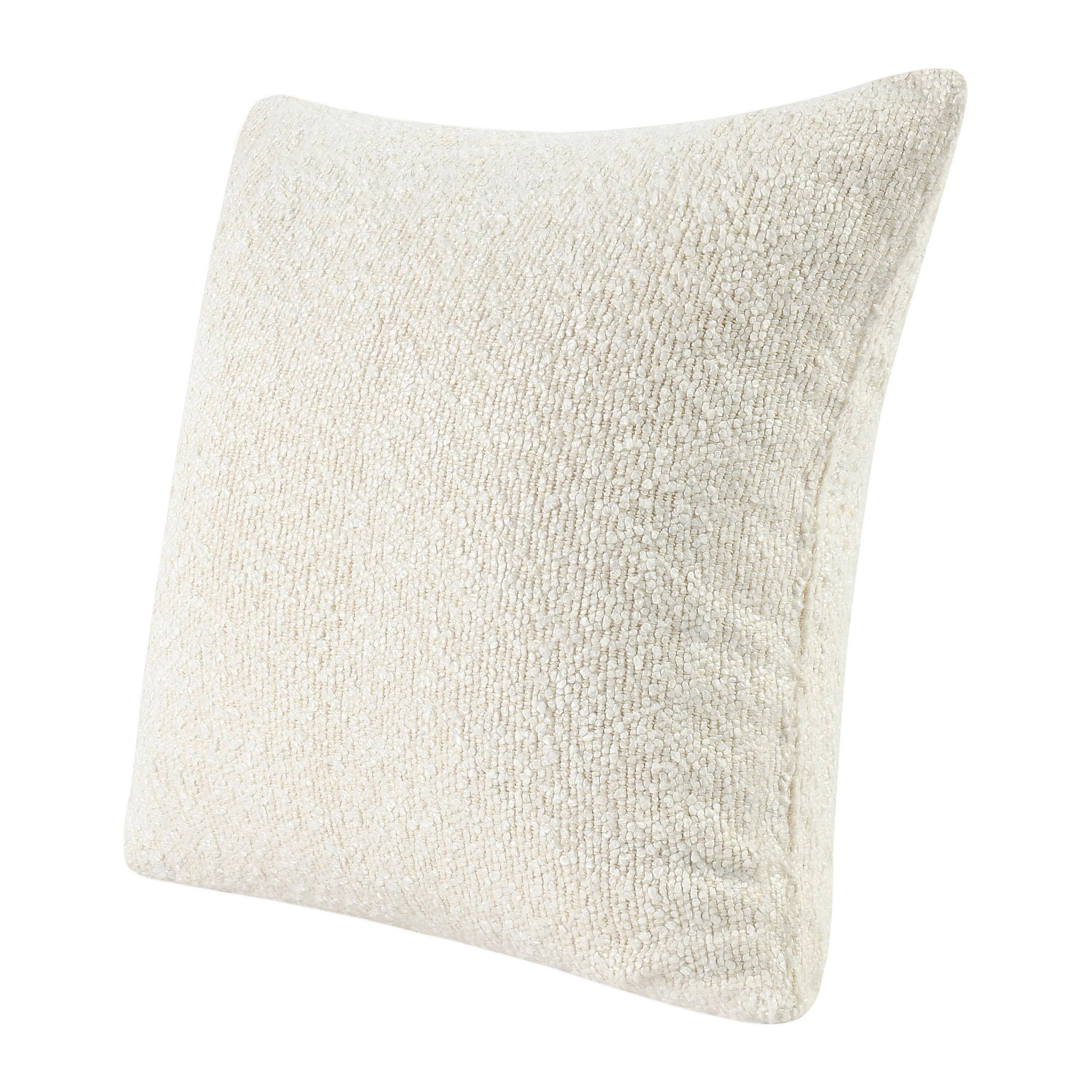 Left. Manhattan Lane - Sue Square Accent Throw Pillow, 22 Inch  Cotton Blend Textu - Ivory.