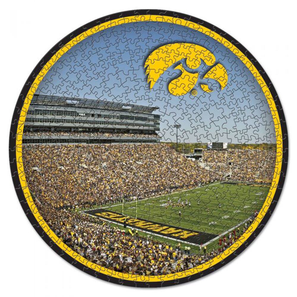 Front. WinCraft - Iowa Hawkeyes Round 500-Piece Puzzle - Multicolor.