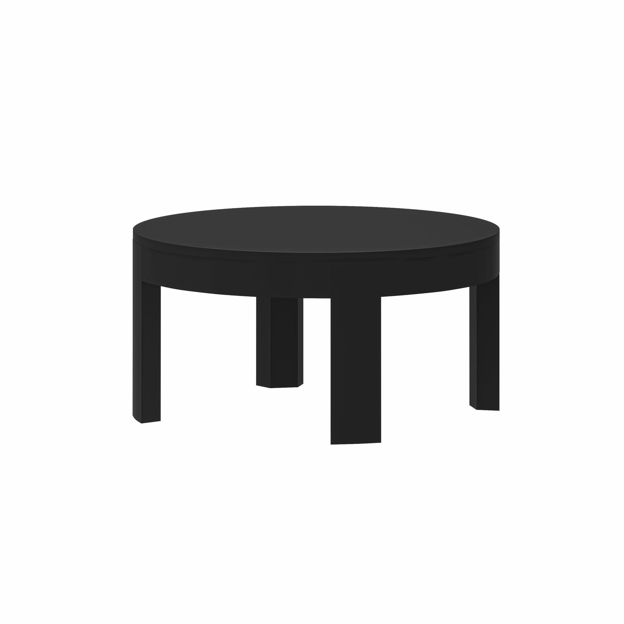Alt View 2. Plank+Beam - Contour Round Coffee Table (30in x 30in / 762mm x 762mm), Black - Black.
