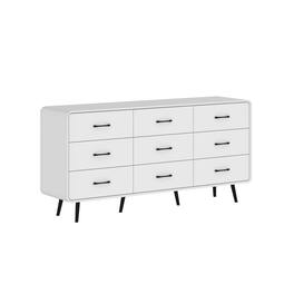 FUFU & GAGA - FUFU&GAGA Horizontal Dresser with Rounded Corners & Anti - Tip Feature - White