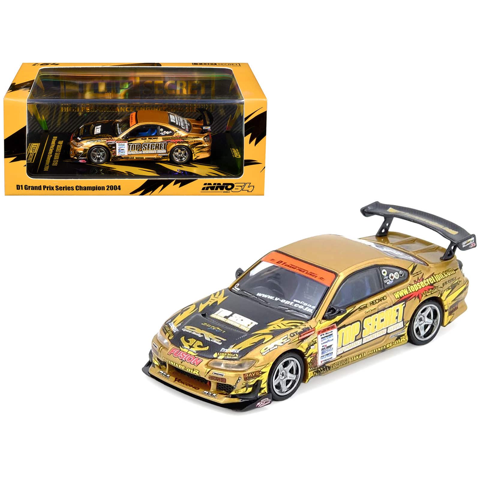 "Nissan ""Top Secret"" Silvia (S15) RHD Ryuji Miki - Champion ""D1 Grand Prix"" (2004) 1/64 Diecast Model Car by Inno Models" price history on PriceWatchPro