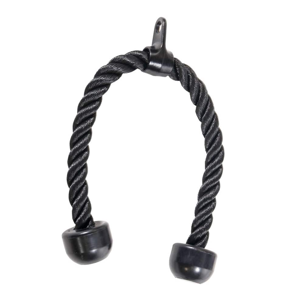 Power Systems - 28" Double Tricep Rope Attachment with Stoppers for Cable Machine Systems - Black