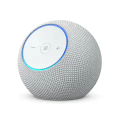 Front. Amazon - Amazon Echo Dot Max (newest model), Alexa speaker w/ room-filling sound and built-in smart home hub, designed for Alexa+ - Glacier White.