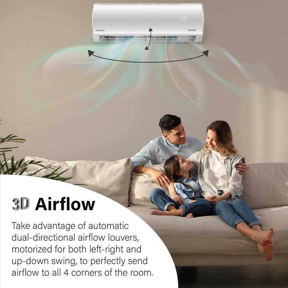 PANACCI

3D Airflow

Take advantage of automatic dual-directional airflow louvers, motorized for both left-right and up-down swing, to perfectly send airflow to all 4 corners of the room.