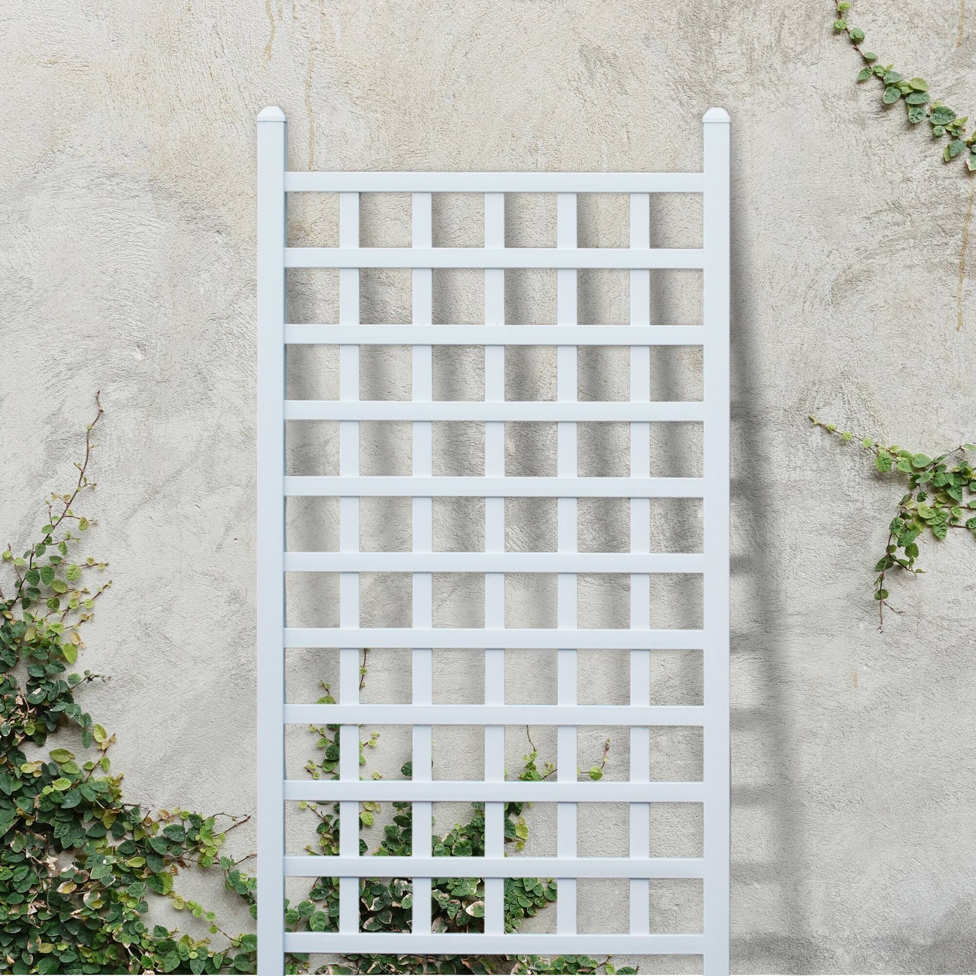 Alt View 2. Dura-Trel - Dura-Trel Country Garden 35 x 66 Inch Vinyl Outdoor Garden Patio Trellis, White - White.