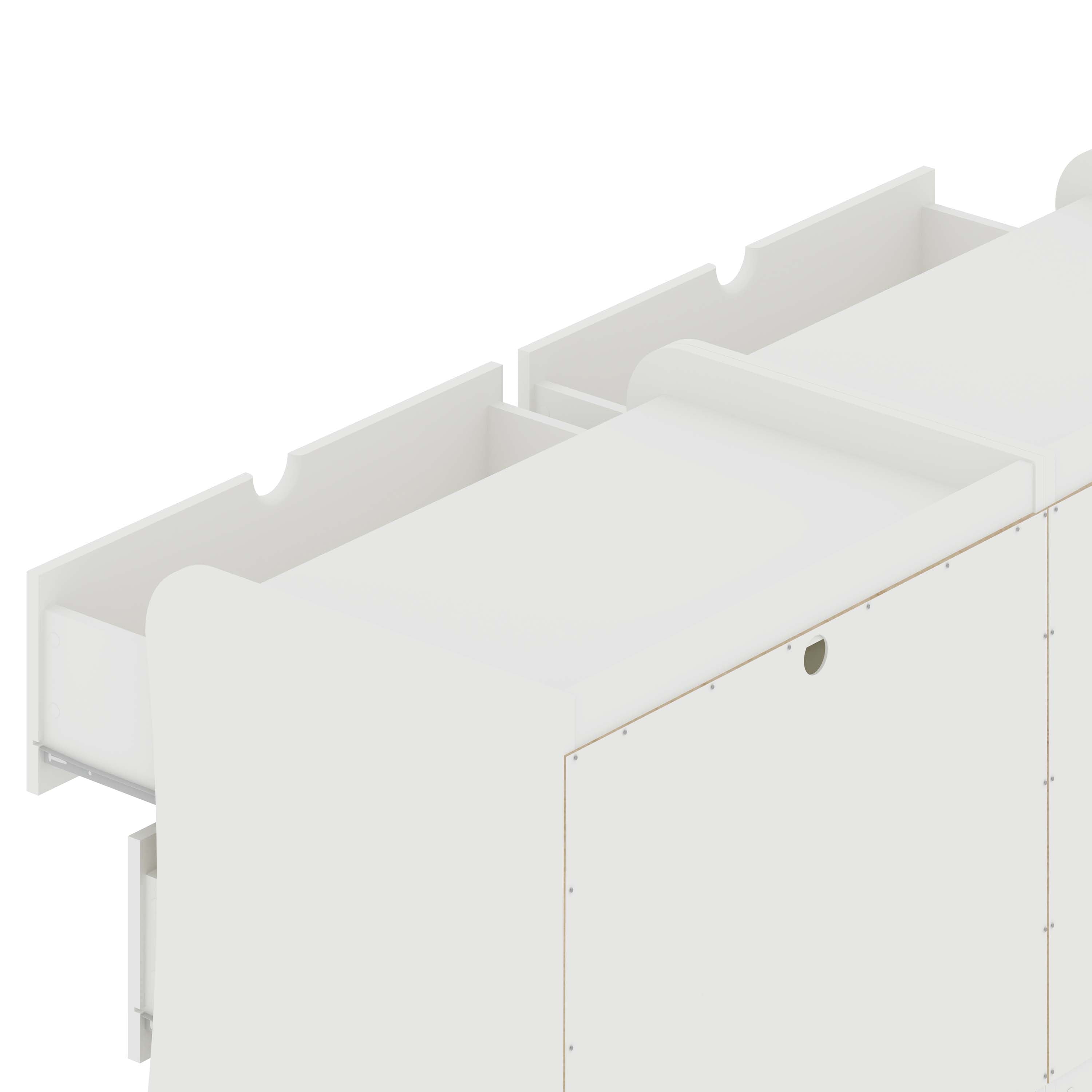 Alt View 3. Manhattan Comfort - Coney Mid-Century Modern 28" Nightstand - Set of 2 - White.