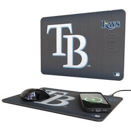 Keyscaper - Tampa Bay Rays Linen Print Wireless Charger & Mouse Pad - Black