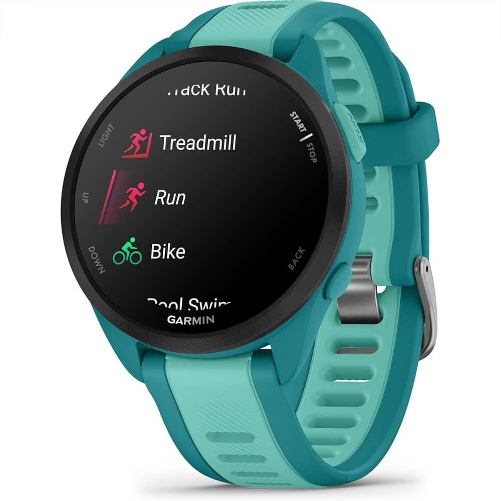 Garmin Forerunner 165 Music Smart Sport Watch, Turquoise +Aqua w