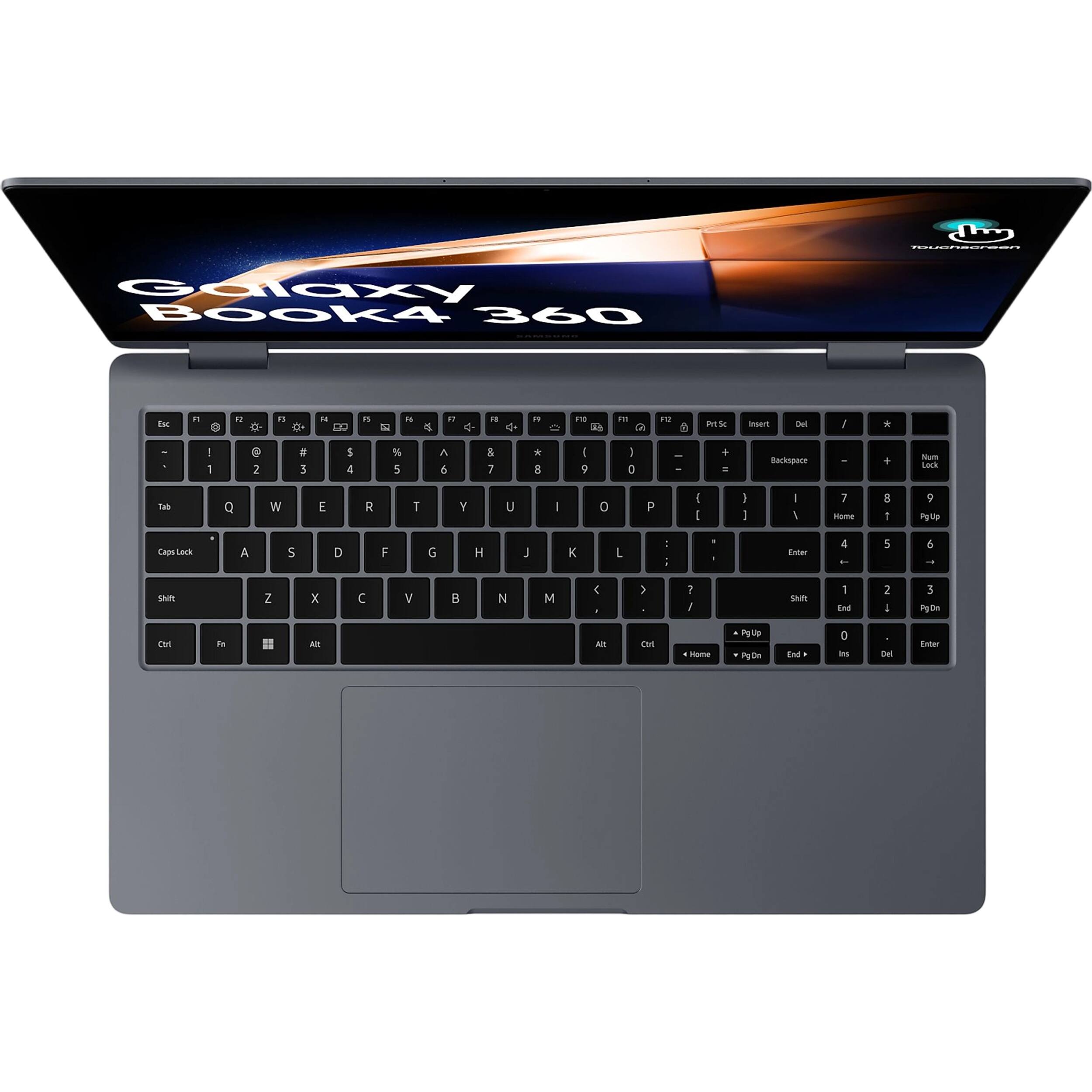 Galaxy Book4 360

G d a x y B o o k 4 3 6 0

1 2 3 4 5 6 7 8 9 0 - = Backspace

Q W E R T Y U I O P [ ] \

A S D F G H J K L ; '

Z X C V B N M , . /

Shift Caps Lock Shift

Ctrl Fn Alt Spacebar Alt Ctrl

F1 F2 F3 F4 F5 F6 F7 F8 F9 F10 F11 F12

Esc Tab

Insert Delete

Home End Page Up Page Down

Num Lock / * - + =

0 1 2 3 4 5 6 7 8 9 0 - + =

Enter