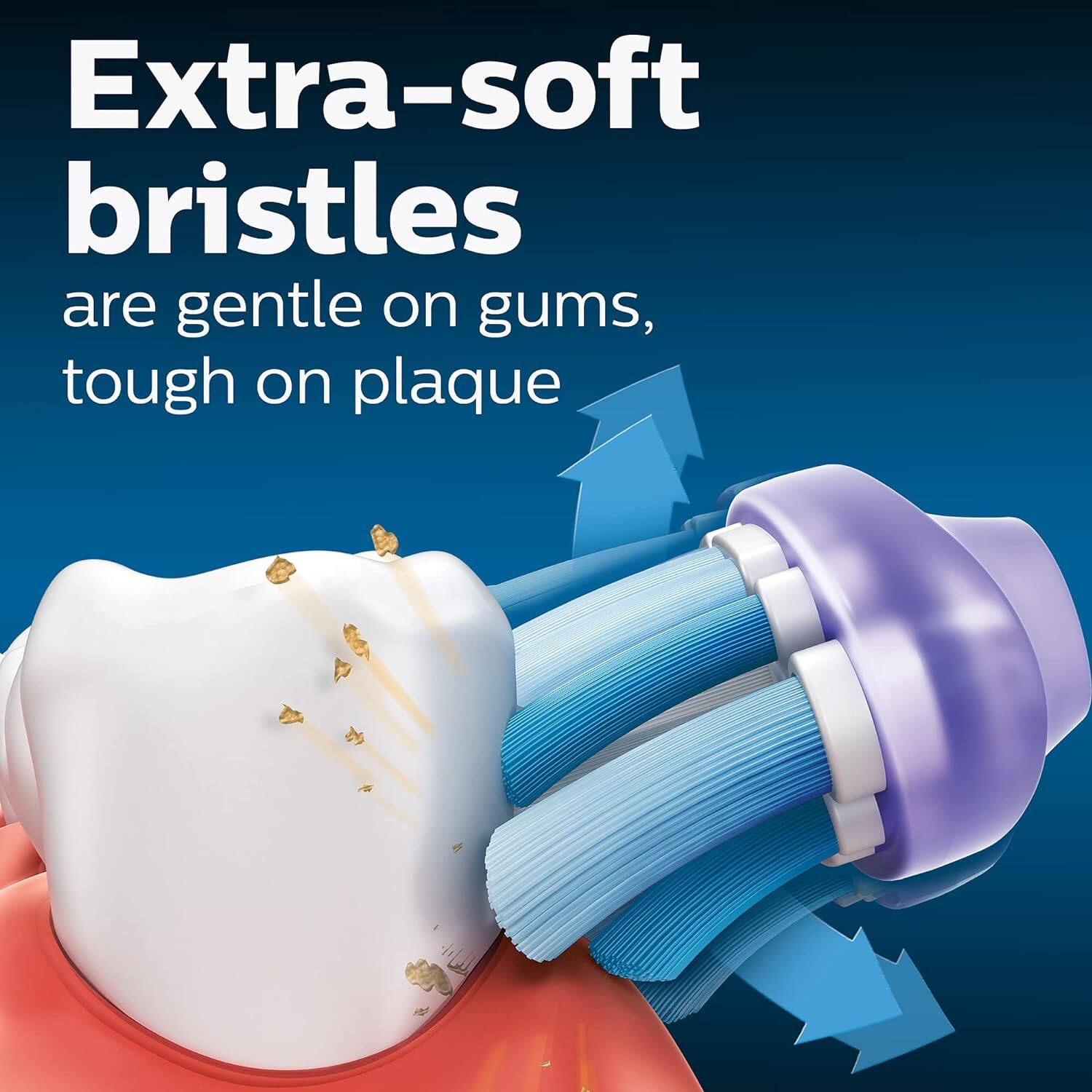 Extra-soft bristles  
are gentle on gums, tough on plaque