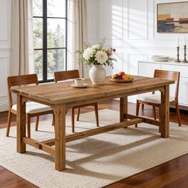 Tribesigns - Solid Wood Dining Table with Rectangular Top for Everyday Meals and Family Gatherings - Brown