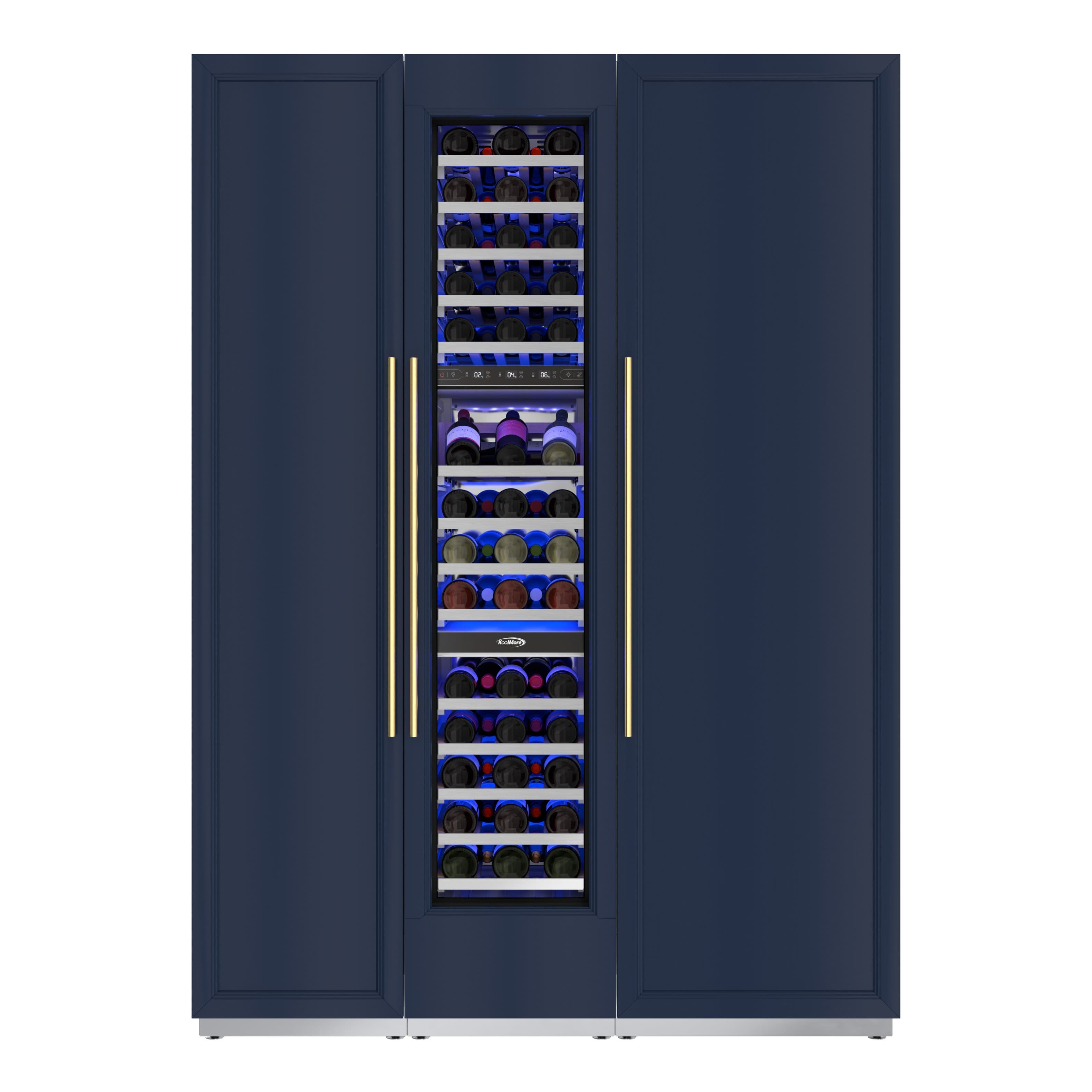 Front. Koolmore - KoolMore Reserve Panel Ready 24 in. Column Refrigerator with a 18 in. Wine Cooler and 18 in. Freezer - White.