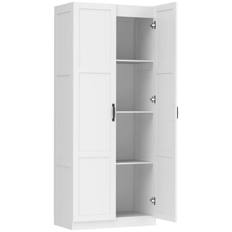 Alt View 10. PULUZ - Farmhouse Pantry Cabinet, 71 inch Tall Kitchen Pantry Storage Cabinet with Soft-Close Hinges, Adjustable Shelves - White.
