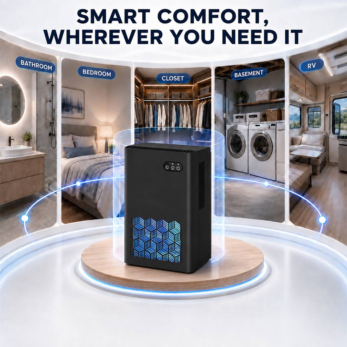 SMART COMFORT, WHEREVER YOU NEED IT  
BATHROOM  
BEDROOM  
CLOSET  
BASEMENT  
RV