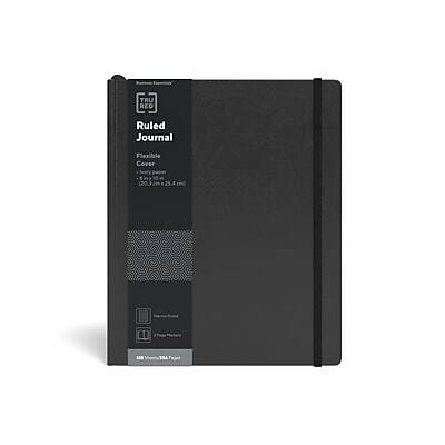 TRU RED - TRU RED™ Large Flexible Cover Ruled Journal, (TR54774) - Black