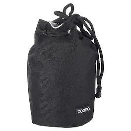 Unique Bargains - Soft Drawstring Lens Case, with Cotton Pad 3.9" OD Thick Fleece Cloth for SLR Lens, Water Cups - Black