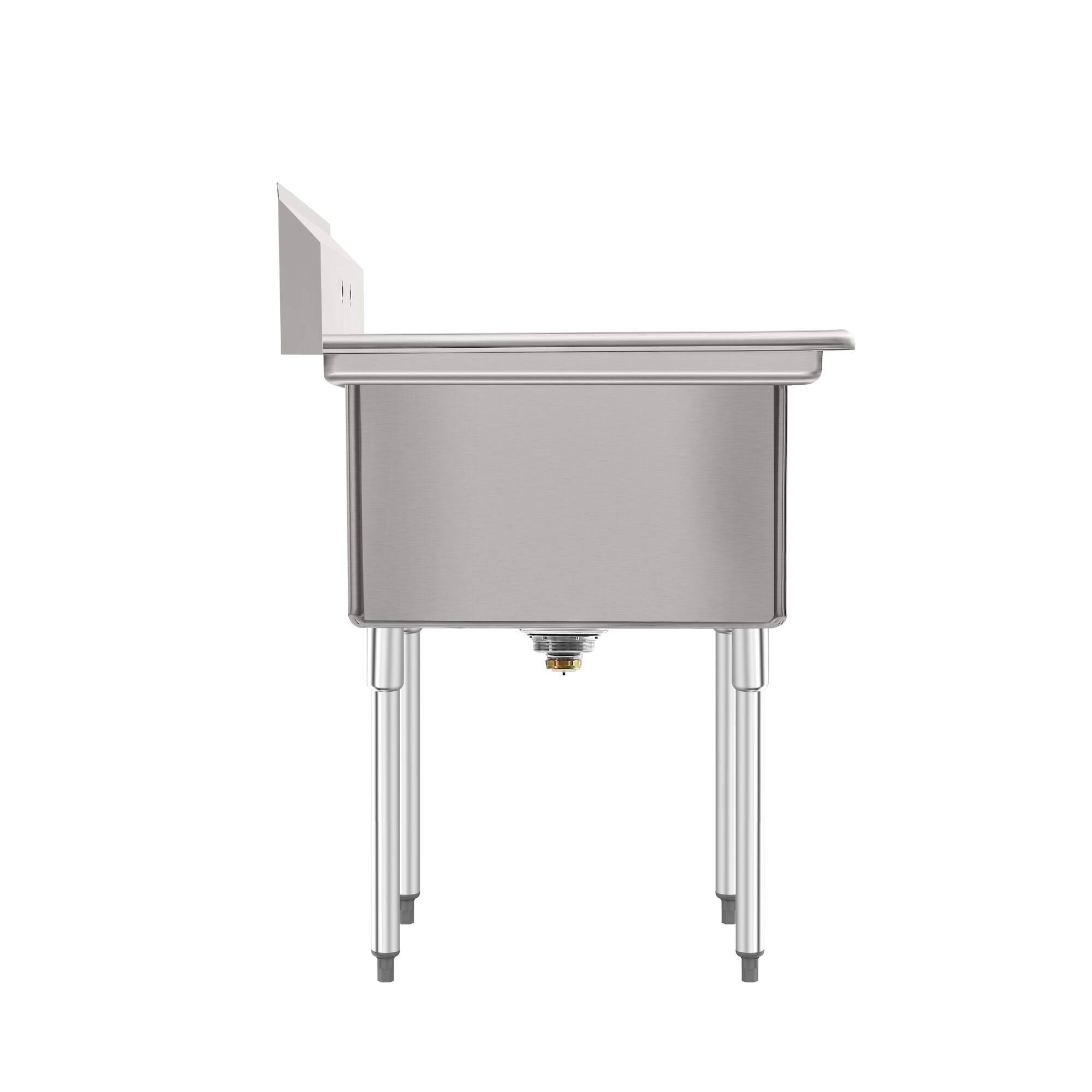 Alt View 4. Koolmore - 42 in. 18-Gauge 2-Compartment  Sink with Backsplash, Bowl dimensions 18"x24"x14" in Stainless-Steel - Stainless Steel.