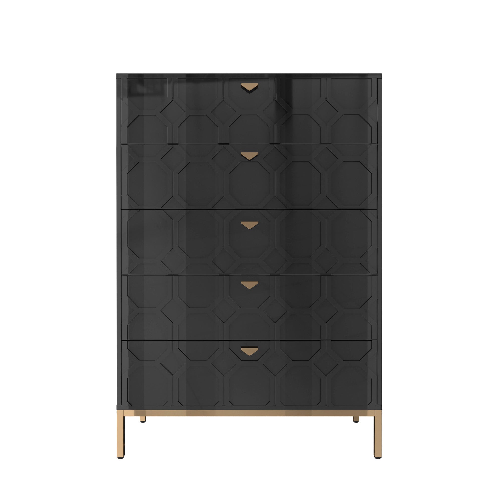 Alt View 1. Boyel Living - 49.2 in. H Freestanding Storage Cabinet Black 5 Drawer Accent Cabinet - Black.