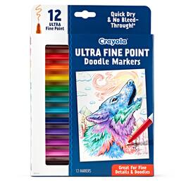 Crayola - Doodle and Draw Ultra Fine Point Doodle Marker 12 Count - Assorted