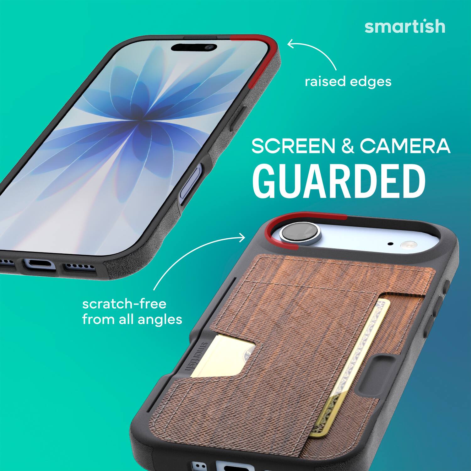 smartish raised edges SCREEN & CAMERA GUARDED scratch-free from all angles